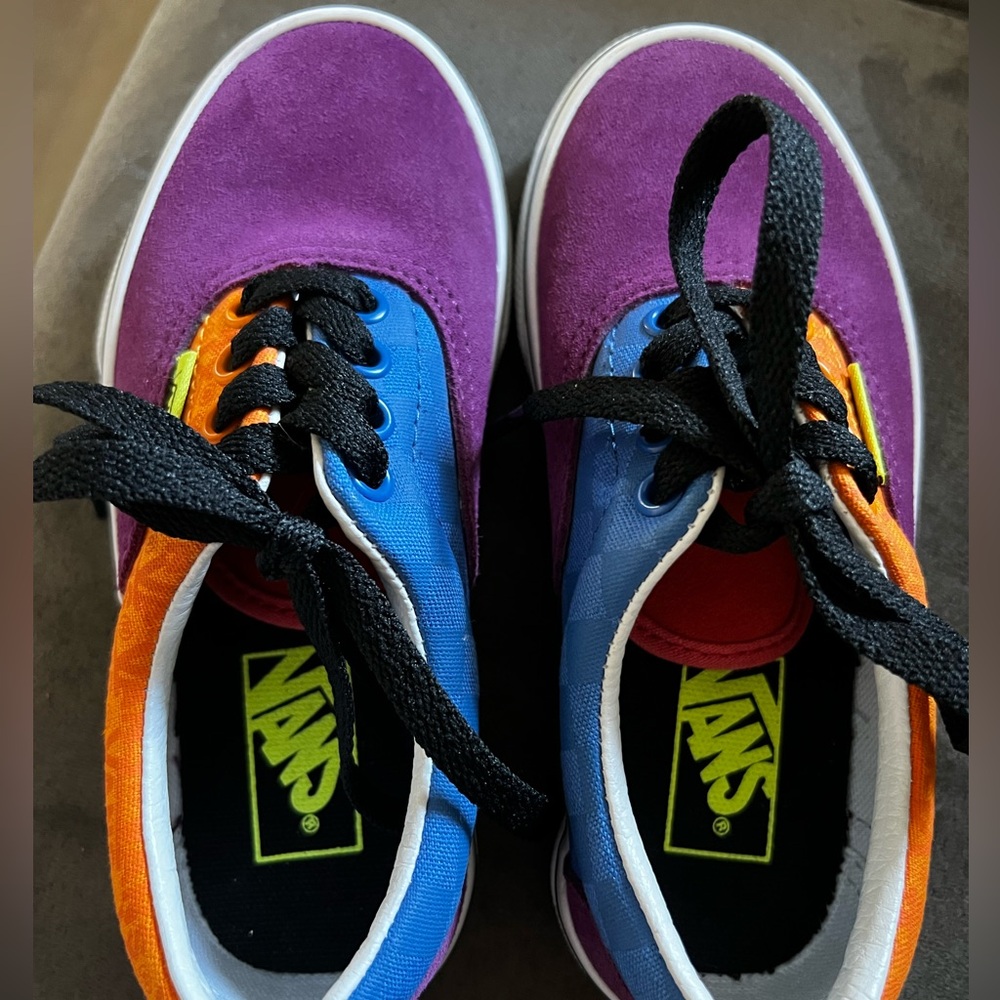 Vans Kids Purple, Blue, and Orange Sneakers